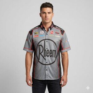 Vintage Gray NASCAR Rheem Pit Crew Short Sleeve Shirt - XL 🇨🇦